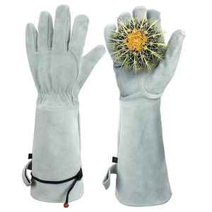 Guantes de seguridad para jardinería y guantes de cuero de vaca resistentes a cortes y mordeduras, ropa de trabajo - Product Image 5