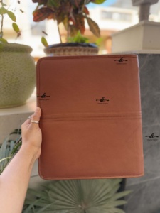 Large Capacity Hand Tooled Zipper Lock Business Portfolio Binder Manufacture Cowhide Leather <b>Document</b> <b>Folder</b> With Card Holder - Product Image 5