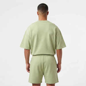 Casual Oversized <b>Shirts</b> Sets LOGO Tracksuit Men's <b>T</b> <b>Shirt</b> and Short Set With Zipper Cotton <b>Polyester</b> Pullover Men's Custom - Product Image 5