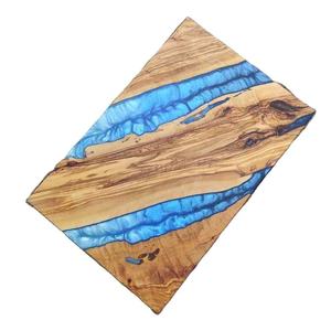 Planche à découper ronde en résine époxy et bois, faite à la main, épaisseur 1,5 cm, compatible lave-vaisselle, taille personnalisée pour hôtels et restaurants - Product Image 4
