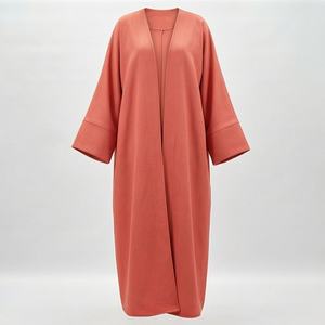 Abaya Musulmana, Vestido Largo Tipo Sudadera, Talla Grande, Poliéster, Informal, Liso, Ropa Islámica Tradicional para Mujer, Kaftán, Hijab - Product Image 1
