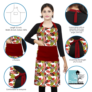 High Quality Premium 100% Cotton Disposable Classic Reusable Printed <b>Apron</b> Washable <b>BBQ</b> Cooking Baking Chef Eco-Friendly - Product Image 4