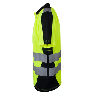 Camiseta Polo de Seguridad Reflectante de Alta Visibilidad para Hombre, Amarilla con Detalles Negros, Ropa de Trabajo, Uniforme de Construcción - Product Image 6
