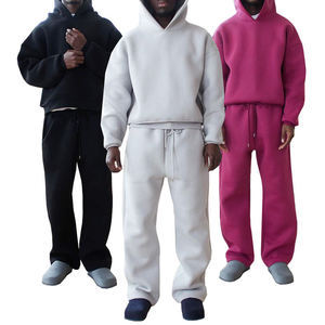 Ensemble de survêtement unisexe 100% coton avec sweat à capuche et pantalon de jogging, impression de logo personnalisée - Product Image 1