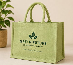Green Future Eco-Friendly Jute <b>Medium</b> <b>Size</b> Fashionable Reusable Promotional Tote <b>Bag</b> AMANI Brand - Product Image 4