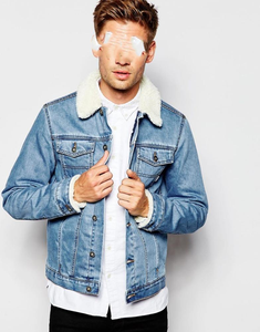 Men's Slim Fit Denim Jacket Vintage Casual <b>Stand</b> Collar Regular Sleeve Solid Color 100% Cotton Winter Wear Breathable Waterproof - Product Image 2