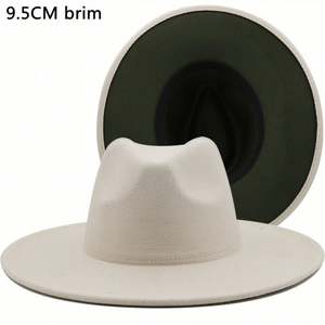 Sombreros Fedora de Moda Casual de Dos Tonos con Ala de 9.5cm para Otoño e Invierno, Venta al por Mayor, para Hombres y Mujeres - Product Image 2