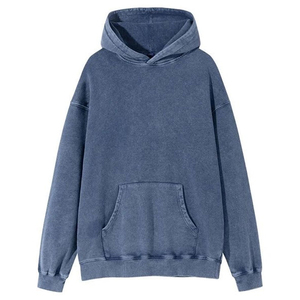 Sudadera con Capucha de Felpa 100% Algodón con Lavado Ácido para Hombre, Diseño Sólido con Cremallera, Básica con Capucha de Invierno, Estampado Digital, Teñido Liso - Product Image 2