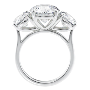 Bague de fiançailles en or massif 10 carats avec trois diamants de laboratoire, taille ronde, 1,50 CTW, plaquée rhodium, bague de luxe pour mariage ou anniversaire - Product Image 1
