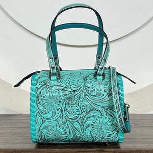 กระเป๋าดัฟเฟิลกระเป๋าหนังวัวขนาดเล็กมีซิปจับกระชับมือจุของได้มากหนังแท้ใช้งานได้เยอะทันสมัย - Product Image 5