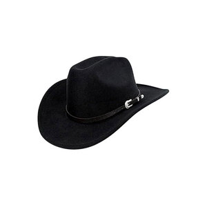 Nonwoven Felt Cowboy <b>Hat</b> with Leather <b>Band</b> and Silver Buckle - Product Image 1