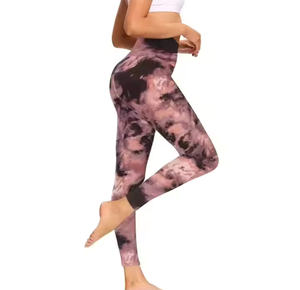 Pantalon de yoga personnalisé à séchage rapide, tissu tricoté sans couture, 51% polyamide, 38% polyester, 11% élasthanne, coupe ajustée, taille haute, imprimé - Product Image 5