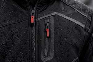 Poche poitrine angulaire, fermeture éclair asymétrique élégante et imperméable avec tirette rouge - Product Image 5