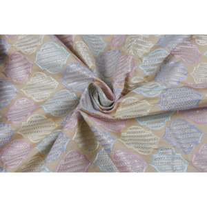 Tela de Satén Semiseda con Bordado Geométrico Color Mostaza, 58 Pulgadas de Ancho por Yarda - TFAB SEMI SILK EMB04 183 - Product Image 4