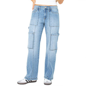 OEM Women Loose Baggy Denim <b>Jeans</b> Casual Oversize Full Length Loose Streetwear Autumn Stone Washed Denim Pants - Product Image 3