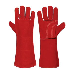 Gants de soudage en cuir de vachette pleine fleur de haute qualité, anti-vibrations, durables, pour travaux industriels lourds, protection du poignet - Product Image 2