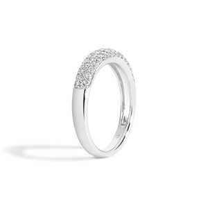 Pave <b>Dome</b> Stackable <b>Ring</b> Half Eternity Curved Stacking Bridal Jewelry Bands Wholesale 14k 18k Solid Gold Round Lab Grown Diamond - Product Image 6