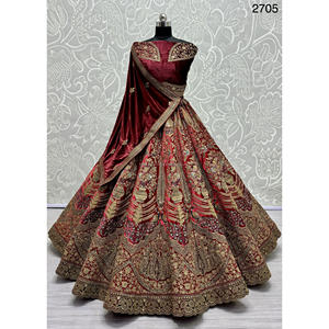 Fabzone FZBELLA Collections de mariée indiennes Vêtements de mariage en velours avec Zarkhan Work for Brides - Product Image 6