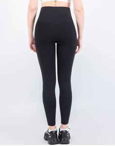 Leggings de sport pour femme, tricotés, unis, respirants, sans couture, taille mi-haute, doux pour la peau, effet galbe fessier, pour yoga, course et gym - Product Image 5