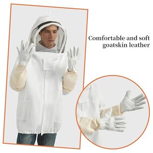 Veste de protection respirante pour apiculteur avec voile, coupe ample, en polyester et coton, blanche, vêtements de sécurité pour la protection des apiculteurs - Product Image 3