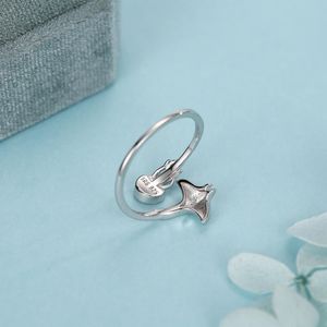 925 Sterling <b>Silver</b> 14K Gold Plated Christian Minimalist Manta Ray Jellyfish Open <b>Ring</b> Women's/Unisex Anniversary Gift Fine - Product Image 2