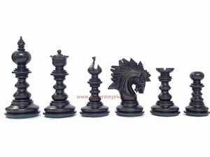 Savano Series Handmade Luxury <b>Chess</b> <b>Set</b> <b>Wooden</b> Black Cream Pieces with Green Base Customized Packaging Gift for Board Game Play - Product Image 3
