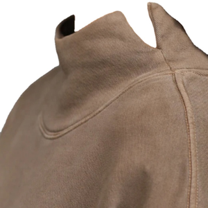 Womens Taupe Custom <b>Mock</b> <b>Neck</b> Sweatshirt Oversized Fleece Casual Winter Streetwear <b>Top</b> - Product Image 6