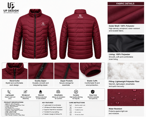 Chaqueta Acolchada Ligera Personalizada para Hombre, Chaqueta de Invierno con Cierre, Informal, para Exteriores, de Poliéster, Fabricante OEM ODM - Product Image 6