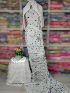 Conjunto de Vestido Tradicional Somalí Fransawi Dirac Jacquard Slub de 3.5m para Niñas, para Bodas, Fiestas Nocturnas, Suave y Sedoso, 100% Seda Tejida - Product Image 3