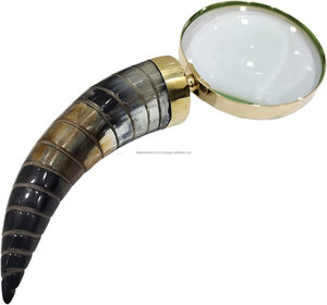 Loupe à lentille antique 10x avec poignée en corne naturelle Produit de qualité supérieure fabriqué à la main Support OEM personnalisable pour les collectionneurs - Product Image 1