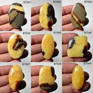 Yellow Septarian crystal cabochon Semi-Precious loose gemstone for sale by single piece for your <b>personal</b> needs - Product Image 2