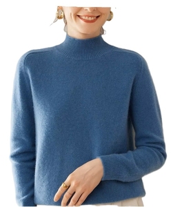 Pull col roulé pour femme de haute qualité, manches longues, respirant, décontracté, vêtement d'extérieur pour l'hiver, logo personnalisé - Product Image 1