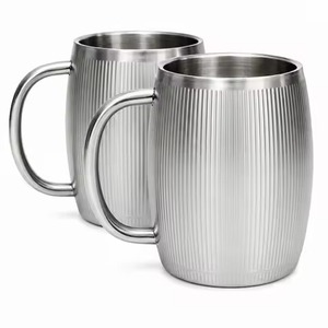 Mug à café en laiton à double paroi, design martelé et cannelé, logo personnalisé gravé au laser, tasse thermique de bureau – Vente en gros - Product Image 4