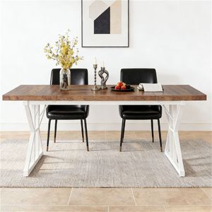 Sturdy & Durable Multifunctional Farmhouse <b>Dining</b> <b>Table</b> Wooden <b>Table</b> Only - Product Image 2