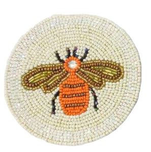 Perles de rocaille faites à la main broderie conception personnalisée en gros sous-verre perlé de luxe pour une utilisation tasse de table et tasses de l'Inde - Product Image 5