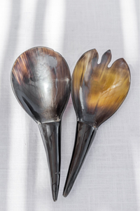 Best Selling Eco-Friendly Buffalo Horn Handmade Serving Spoon Salad Set Home Kitchenware Flatware Manufacturer India - Product Image 4