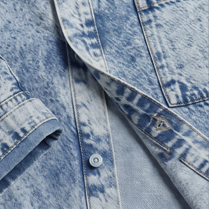 Chemise en jean vintage pour homme, décontractée, respirante, écologique, manches courtes, boutonnée, chemises d'été de haute qualité 220g - Product Image 3