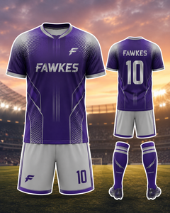 Ensemble de maillot de football pour homme Fawkes, orange marine, col en V, manches courtes, évacuation de l'humidité, impression numérique, respirant, nom d'équipe personnalisé, adulte - Product Image 6