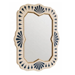 Cadre de miroir élégant en os incrusté pour montage mural, idéal pour couloir, salon, chambre, entrée – Cadre de miroir décoratif - Product Image 3