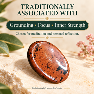 Pierre de méditation ovale en jaspe rouge naturel poli pour soulager le stress, la méditation et la décoration intérieure - Product Image 5