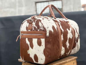 Sac de voyage en cuir véritable avec poils, fermeture éclair, portable, multifonction, unisexe LHDB-0129 - Product Image 6