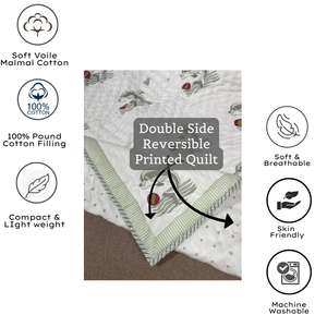 Juego de colcha suave para bebé con estampado artesanal indio, tamaño 60"X40", diseño de delfín duradero, de algodón reversible, para guardería, viajes y regalos. - Product Image 3