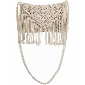 Handcrafted Macrame Fringe Beads and Silk Durable Foldable Clutch with Magnetic Closure <b>for</b> Women - Product Image 1