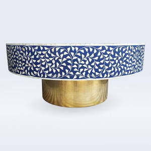 Sophisticated Style Unique Bone Inlay Wood Coffee Table Timeless <b>Home</b> <b>Decor</b> - Product Image 4