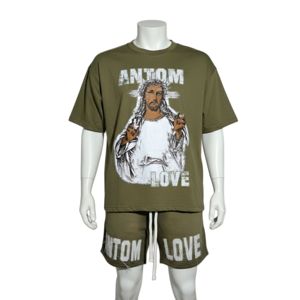 Conjuntos de Ropa Casual para Hombre, Pantalones Cortos de Verano de Color, Conjuntos de 2 Piezas para Hombre, Trajes Deportivos para Hombre, Camisetas y Pantalones Cortos, Conjuntos Masculinos para Gimnasio - Product Image 1