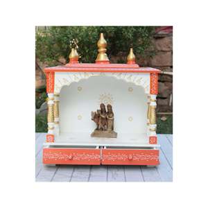 Lujosa decoración del hogar hecha a mano Templo de madera Mandir para retiro espiritual - Product Image 1