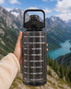Bouteille d'eau avec suivi d'hydratation 2000 ml, bouteille avec marqueur de temps motivant, bouteille compacte anti-fuite réutilisable pour un usage quotidien - Product Image 1