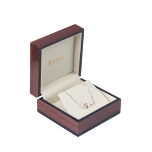 Emballage vide en bois pour bijoux Boîte de luxe granuleuse pour bijoux et bagues en diamant - Product Image 3