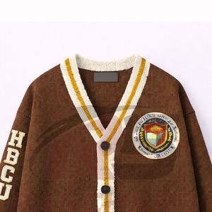 Cardigan universitaire personnalisé HBCU |   Pull sans manches en tricot boutonné sur le devant |   Vêtements de rue 100% coton écologiques - Product Image 2