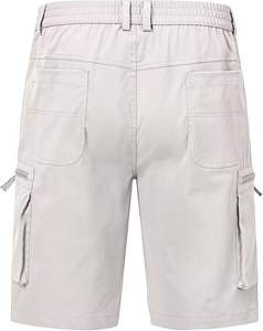 กางเกงขาสั้นคาร์โก้เอวยางยืดมีซิปสำหรับผู้ชายพร้อมกระเป๋า 6 ช่อง - Product Image 3